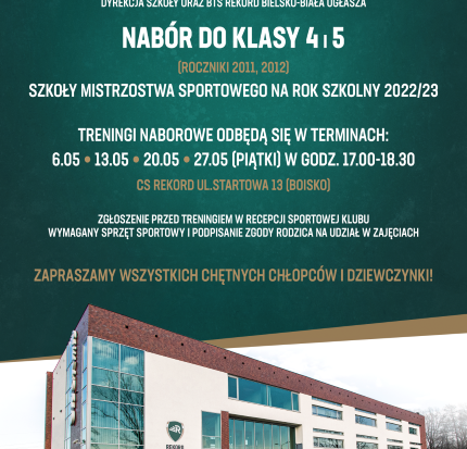 Rekrutacja do klasy 4 i 5 SMS REKORD